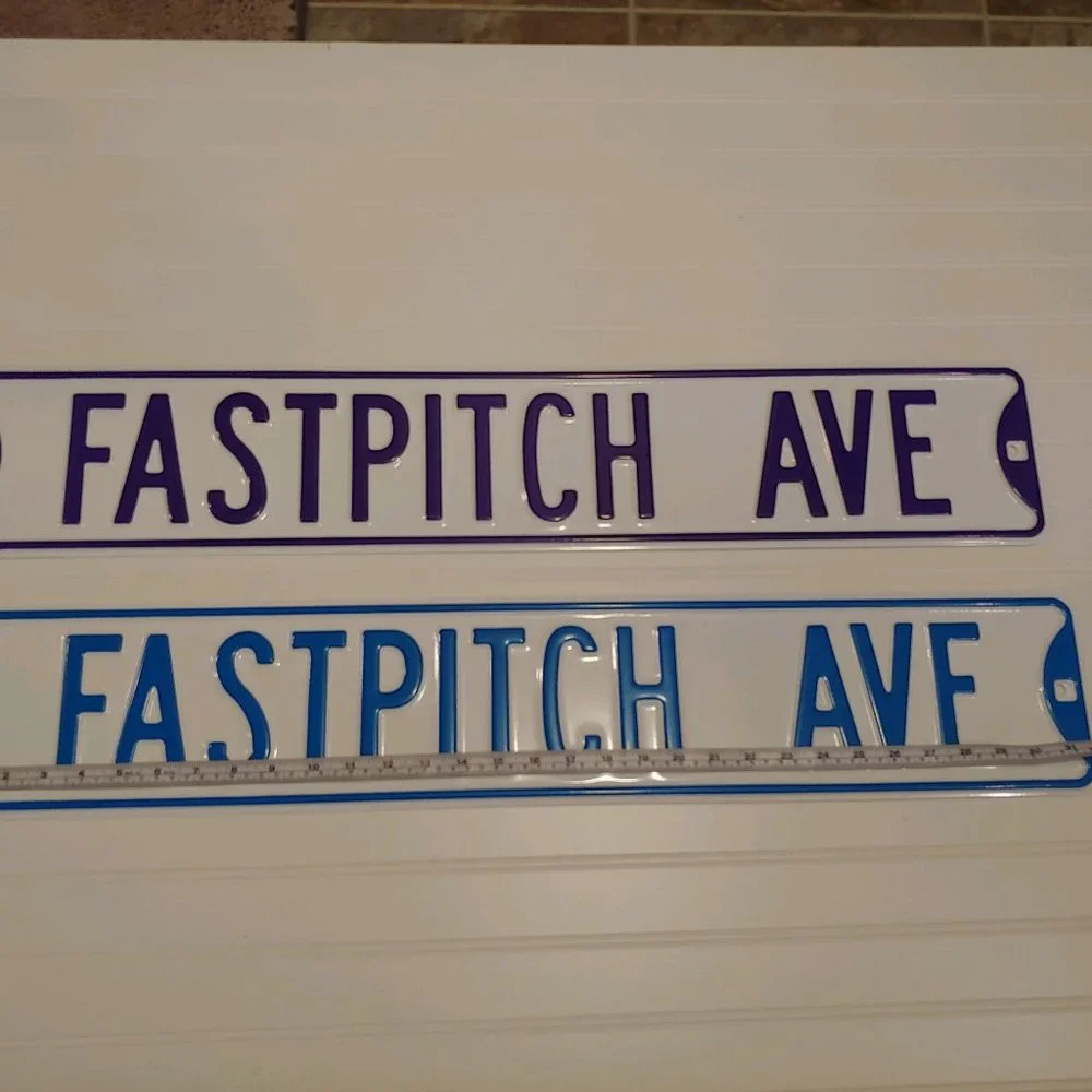 Fastpitch Metal Street Sign - Purple & White – NEW